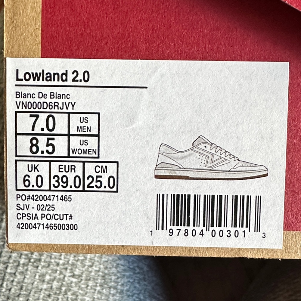 Vans Women’s Lowland White Leather Sneakers - Picture 5 of 5